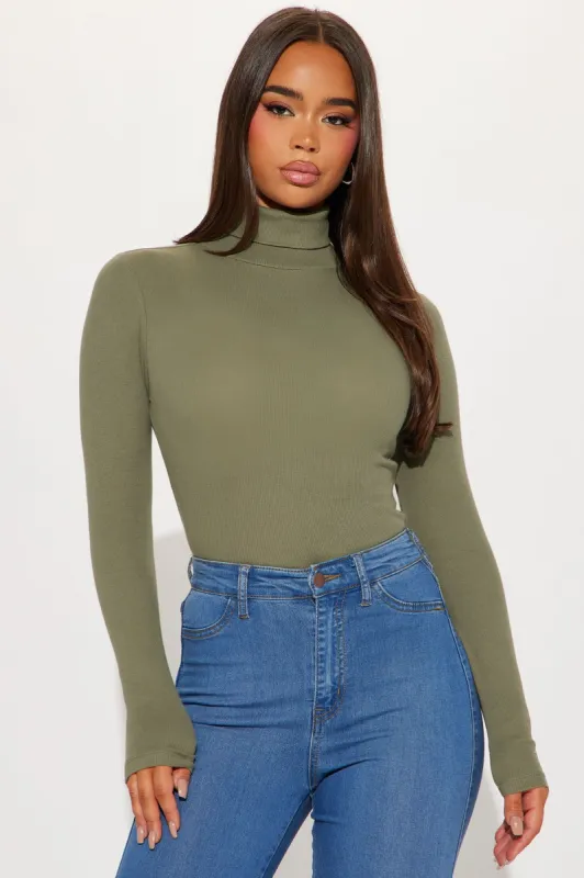 Harper Turtle Neck Top - Sage sold by Fashion Nova
