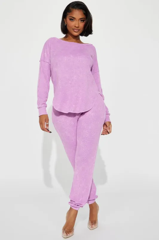 Winona Mineral Wash Jogger Set - Lavender sold by Fashion Nova