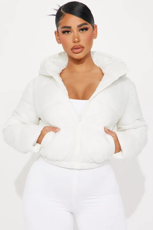 Up And About Puffer Coat - Ivory made by Fashion Nova