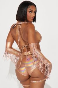 South Side Cowgirl 5 Piece Costume Set - Rose Gold sold by Fashion Nova