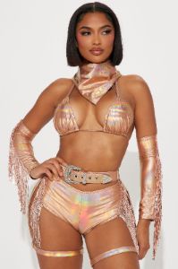 South Side Cowgirl 5 Piece Costume Set - Rose Gold sold by Fashion Nova