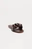 Just Wait Ruffle Sliders - Chocolate sold by Fashion Nova