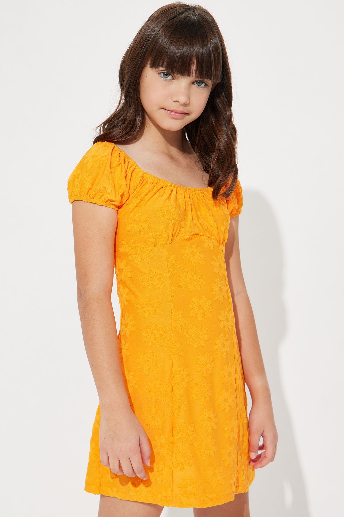 Mini Brandy Smocked Waist Dress - Orange sold by Fashion Nova