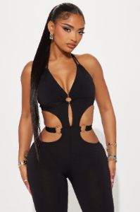 All Loved Up Jumpsuit - Black sold by Fashion Nova