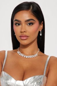 Special Treatment Only Necklace And Earring Set - Silver sold by Fashion Nova