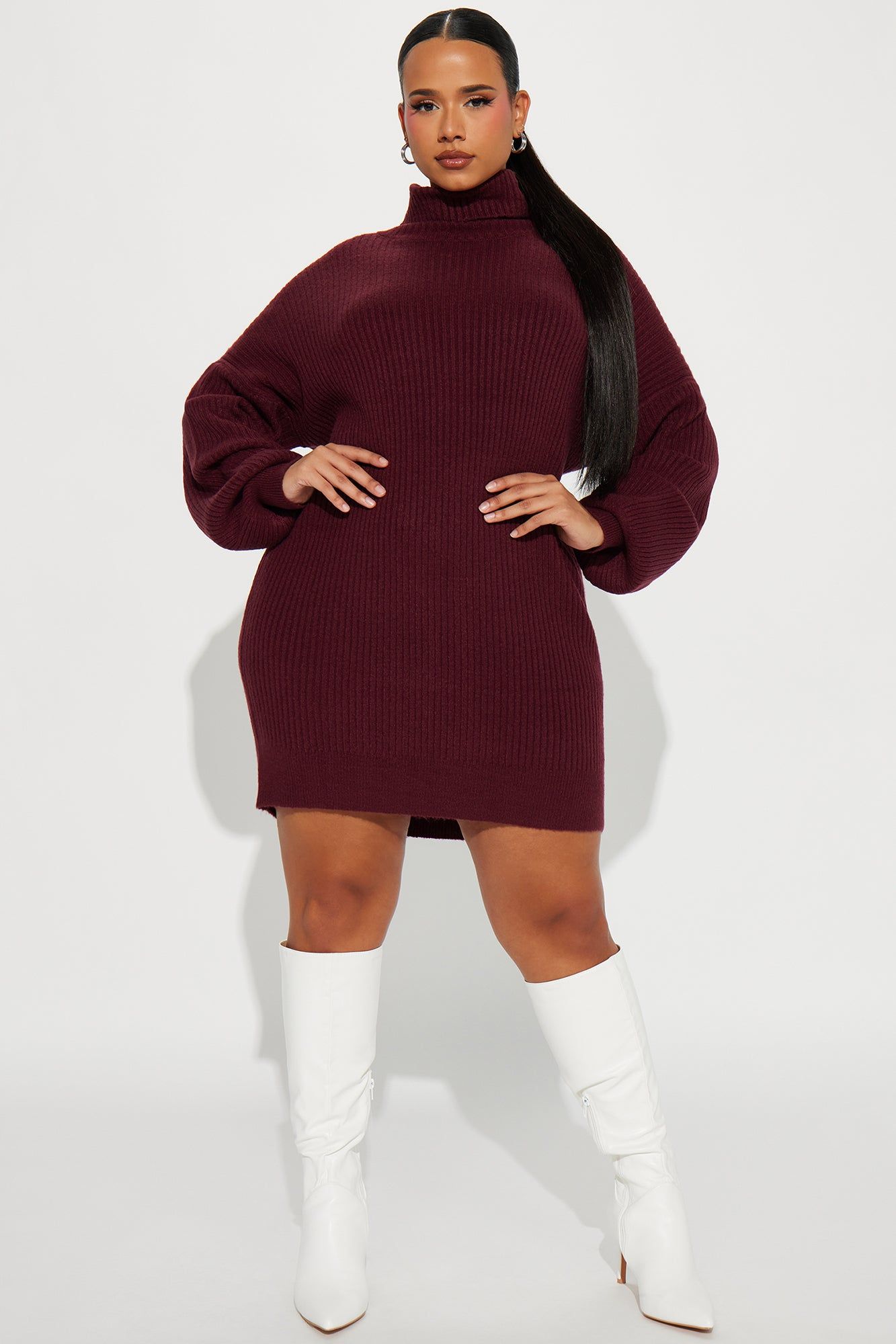 Karina Sweater Mini Dress - Marsala sold by Fashion Nova product image thumbnail 4