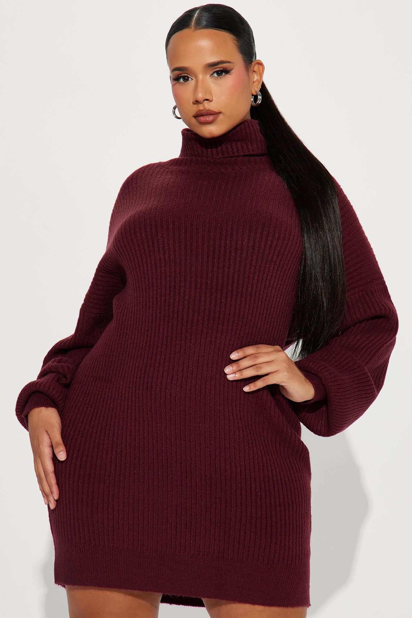 Karina Sweater Mini Dress - Marsala sold by Fashion Nova product image thumbnail 5
