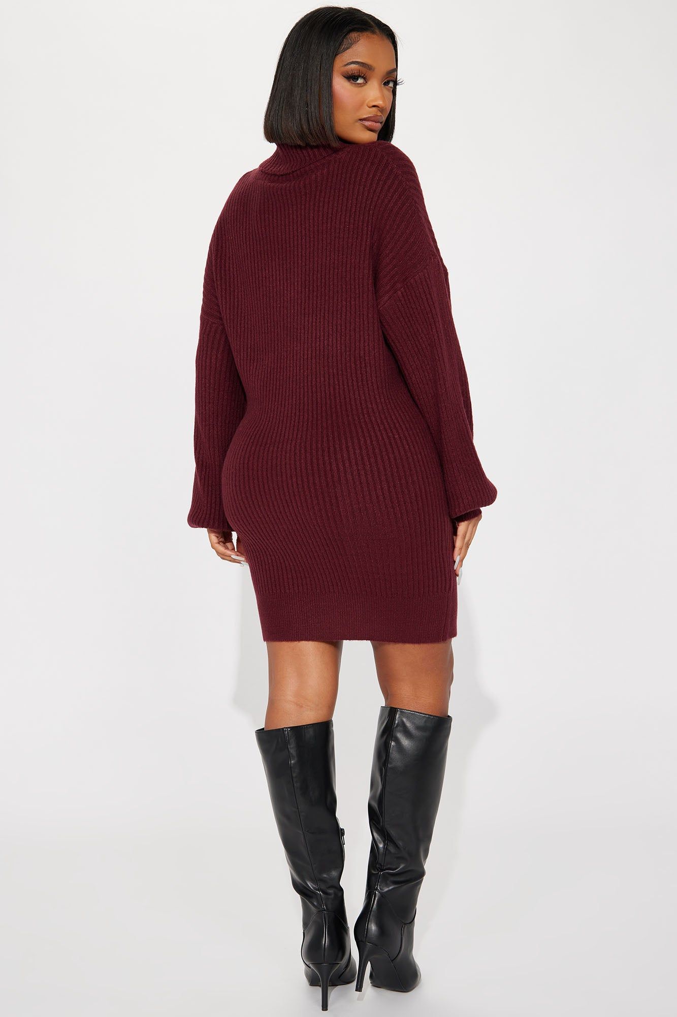 Karina Sweater Mini Dress - Marsala sold by Fashion Nova product image thumbnail 3