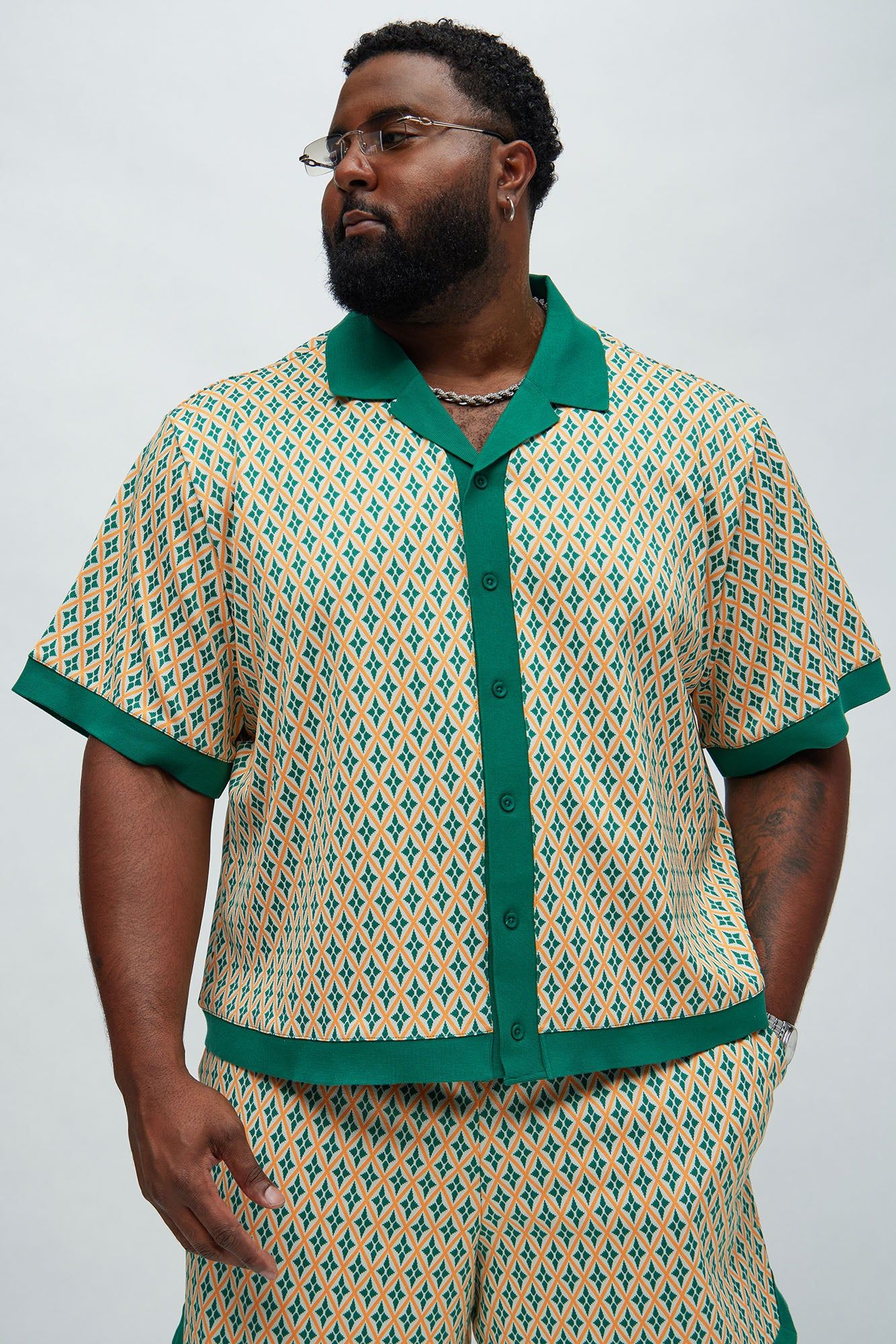Rushmore Knit Shirt - Green/combo sold by Fashion Nova product image thumbnail 5