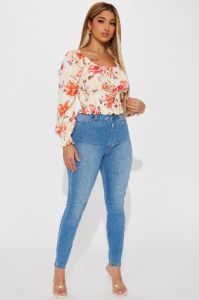 A Sunny Day Floral Blouse Top - Yellow/combo sold by Fashion Nova