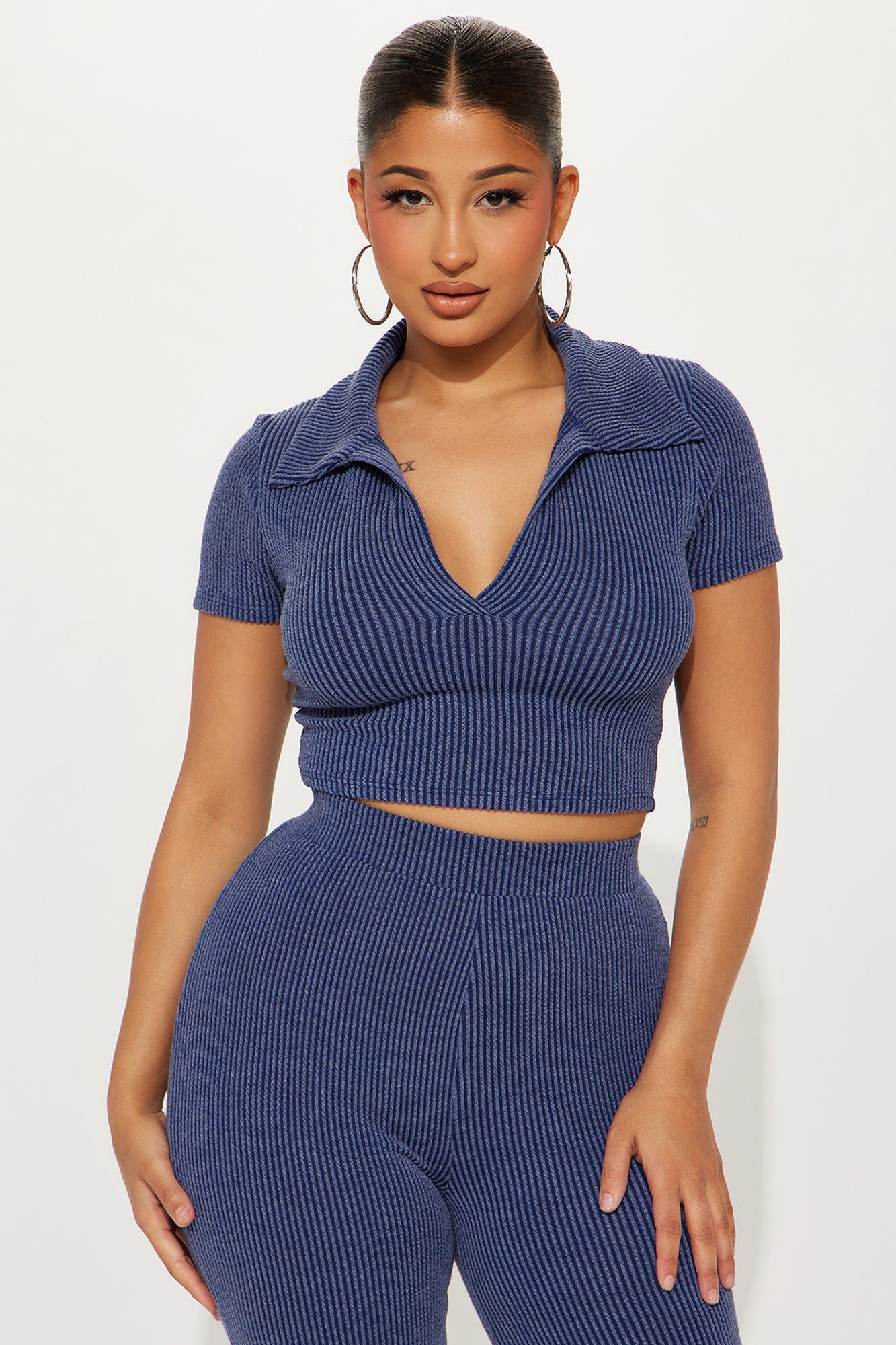 Josie Ribbed Pant Set - Navy sold by Fashion Nova product image thumbnail 2