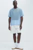 Brannen Textured Relaxed Tee - Light Blue sold by Fashion Nova