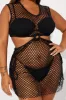 Drinks Under The Sun Fishnet Cover Up - Black sold by Fashion Nova