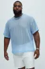 Brannen Textured Relaxed Tee - Light Blue sold by Fashion Nova