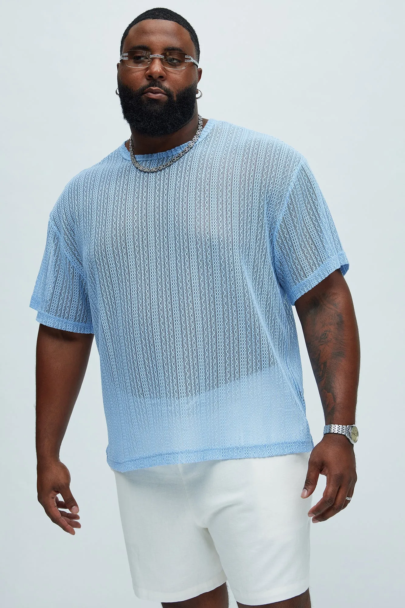 Brannen Textured Relaxed Tee - Light Blue sold by Fashion Nova product image thumbnail 5