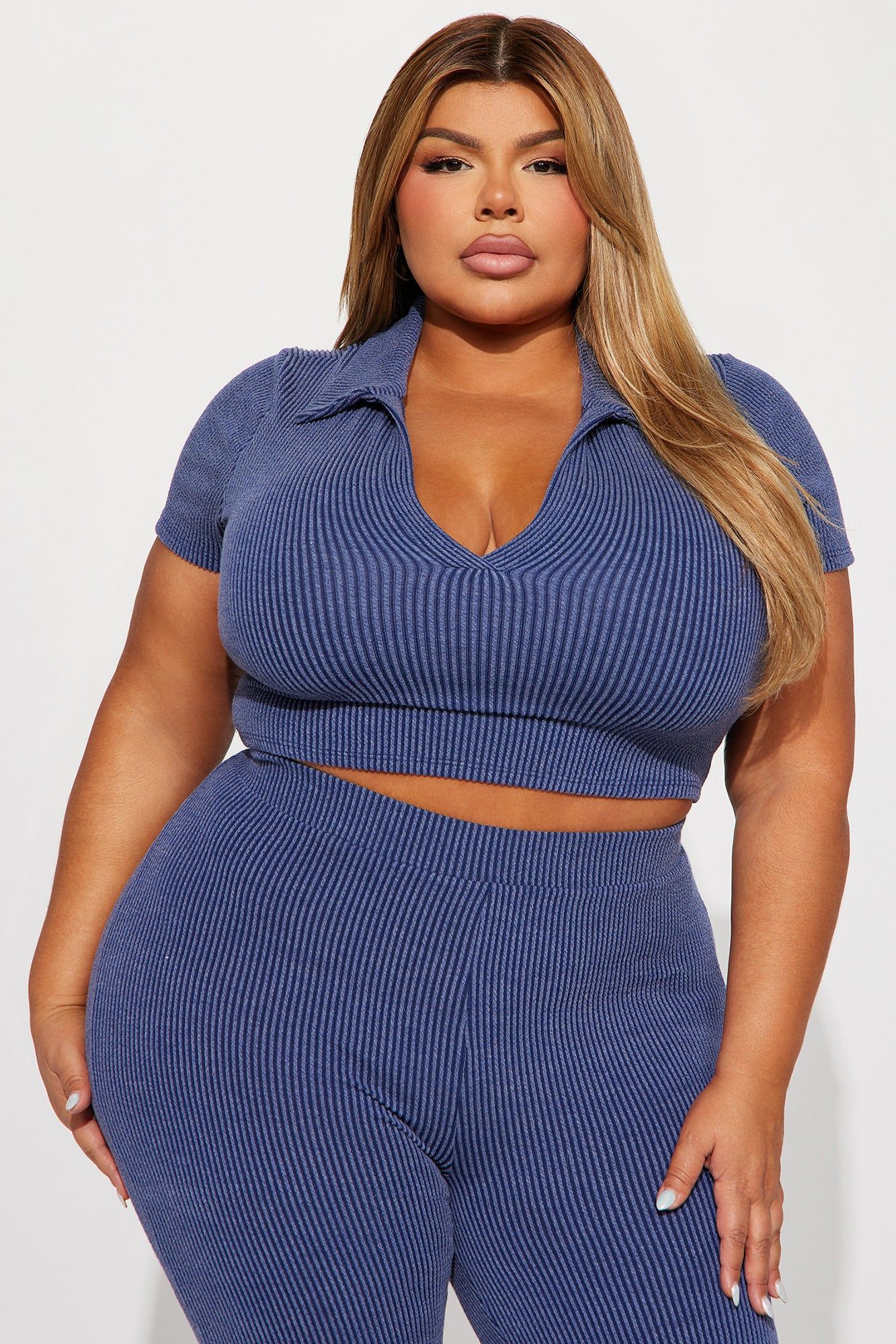 Josie Ribbed Pant Set - Navy sold by Fashion Nova product image thumbnail 5