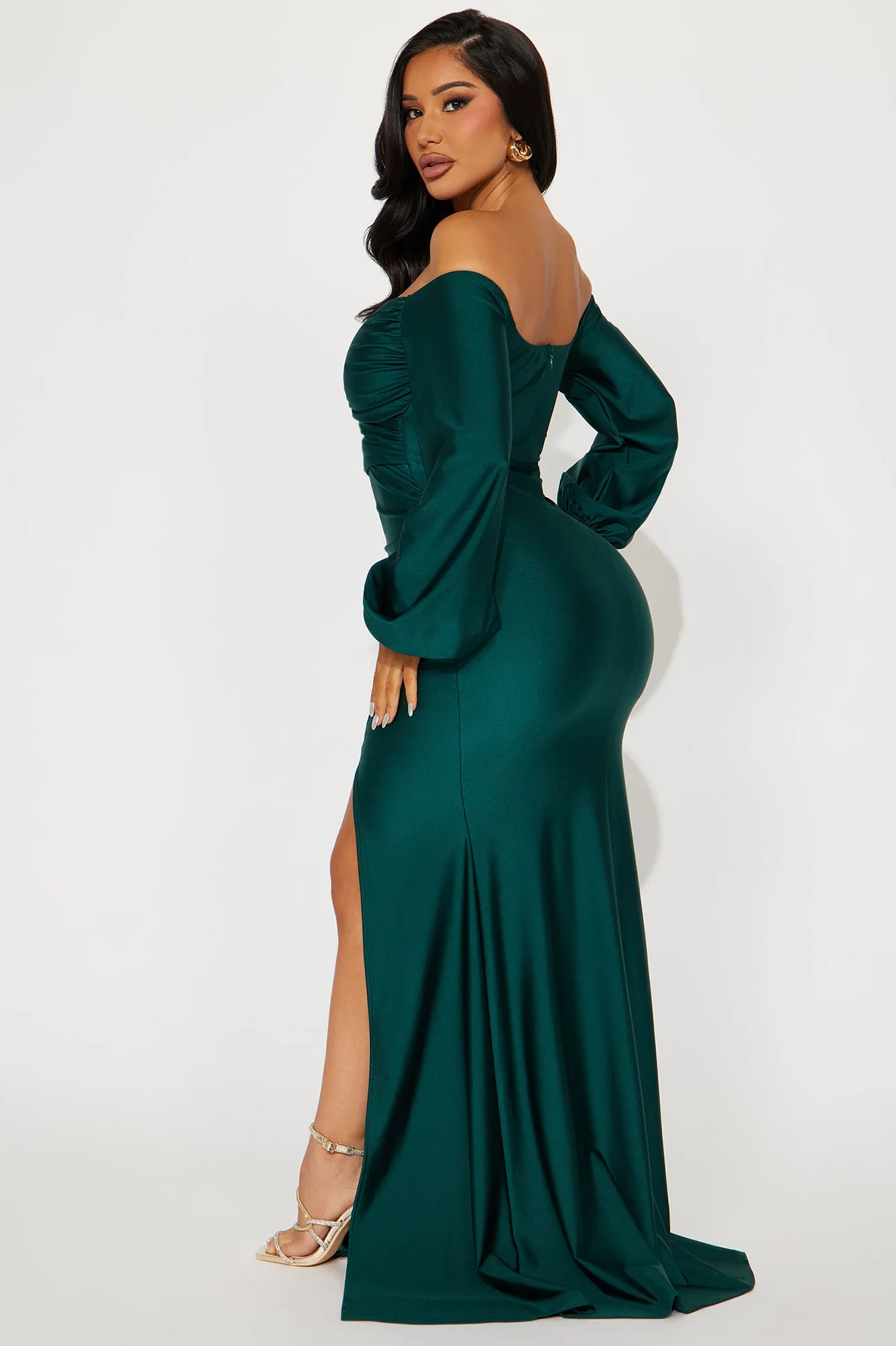 Denise Off Shoulder Maxi Dress - Hunter sold by Fashion Nova product image thumbnail 3