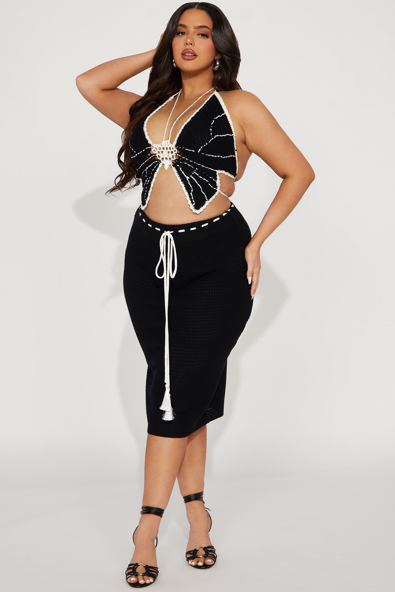 Butterfly Effect Crochet Skirt Set - Black sold by Fashion Nova product image thumbnail 4