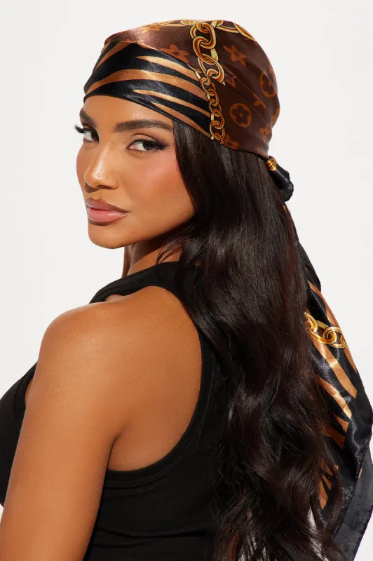 Feeling Luxurious Head Scarf - Brown/combo sold by Fashion Nova