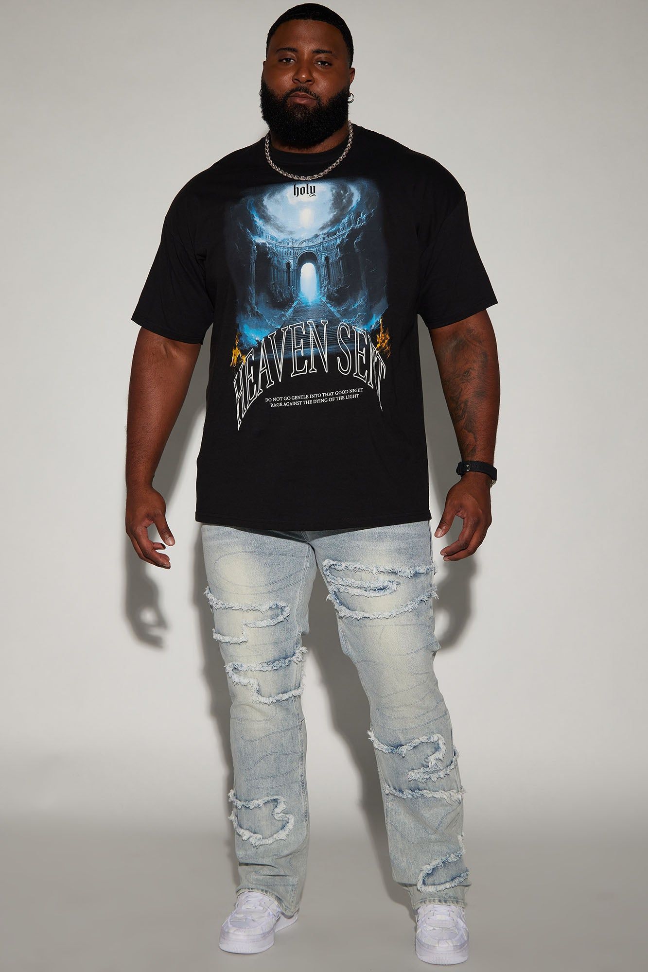 Heaven Sent Blessed Short Sleeve Tee - Black sold by Fashion Nova product image thumbnail 5
