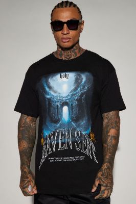 Heaven Sent Blessed Short Sleeve Tee - Black sold by Fashion Nova