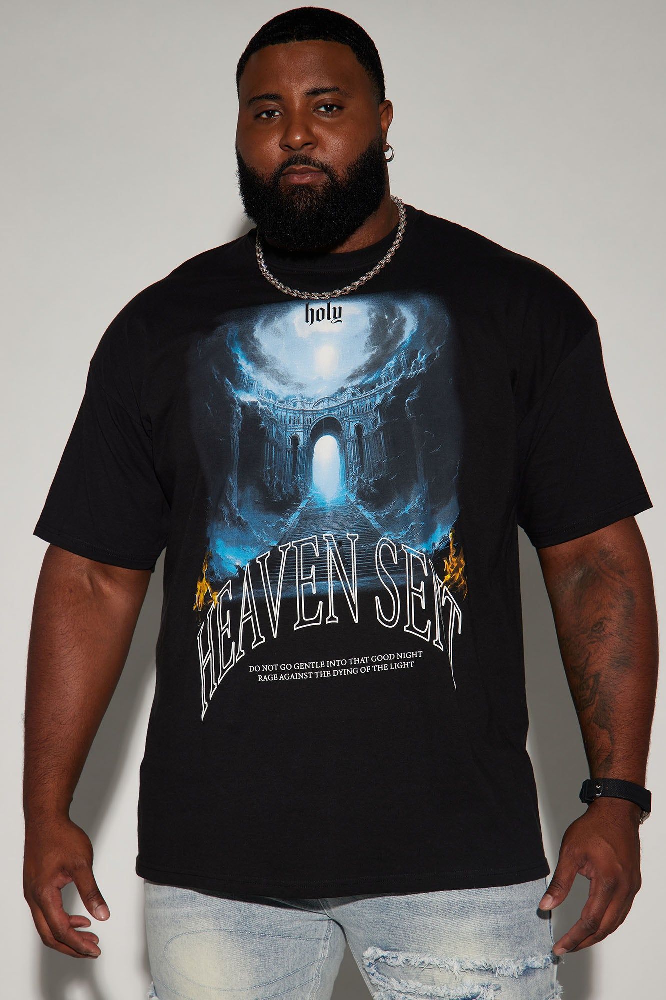 Heaven Sent Blessed Short Sleeve Tee - Black sold by Fashion Nova product image thumbnail 4