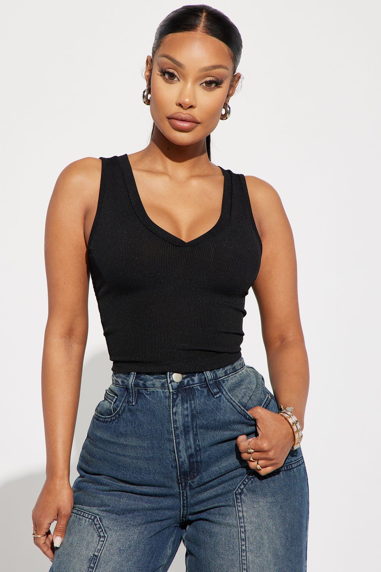 Charlie Reversible Tank Top - Black sold by Fashion Nova