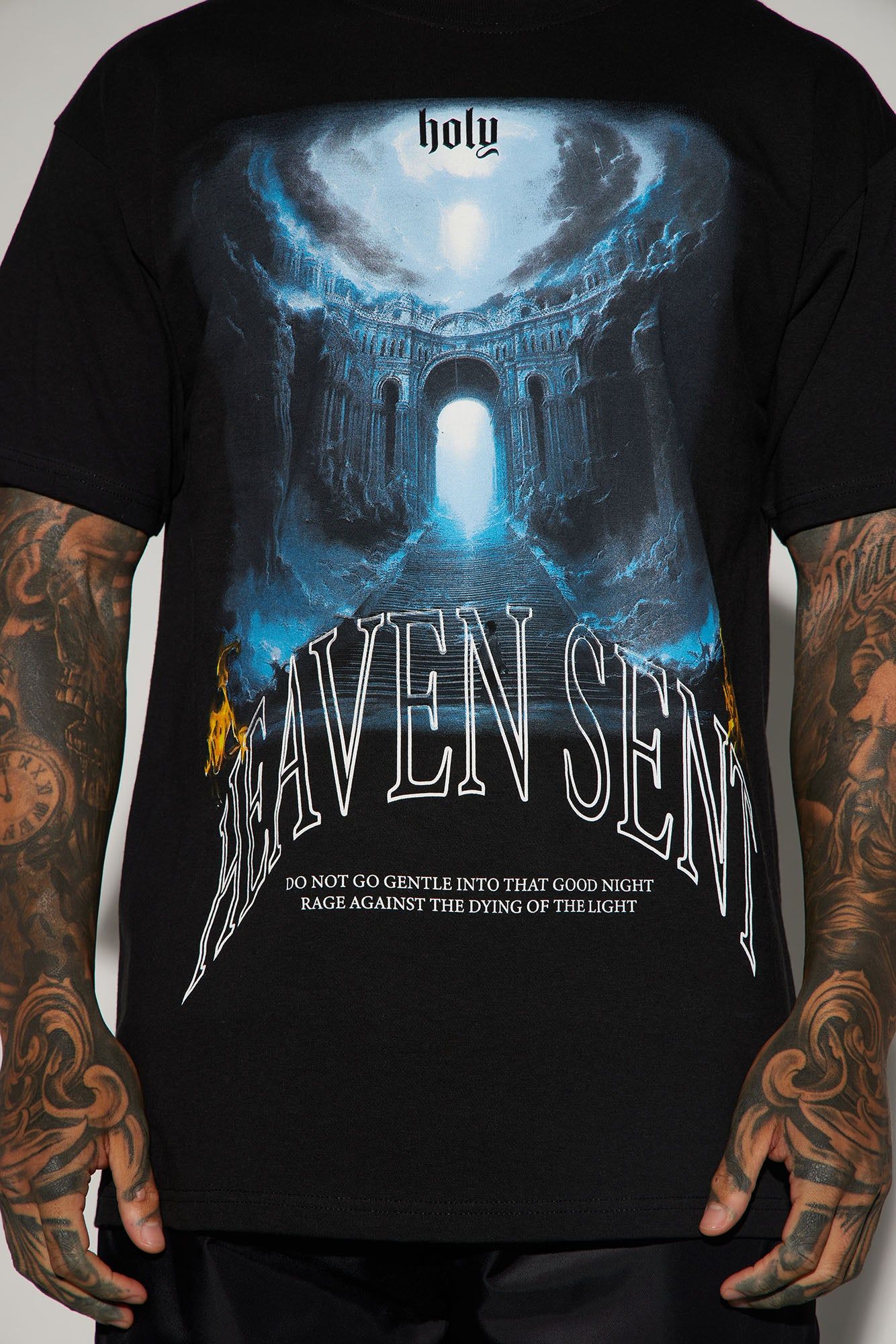 Heaven Sent Blessed Short Sleeve Tee - Black sold by Fashion Nova product image thumbnail 3