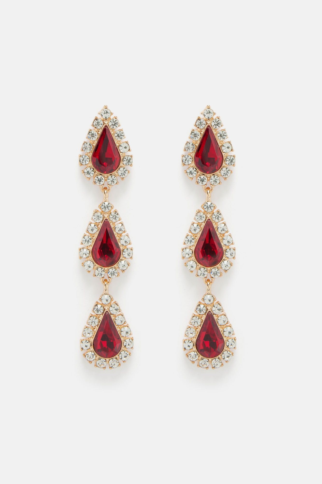 Pretty To See Drop Earrings - Gold/Red sold by Fashion Nova product image thumbnail 3