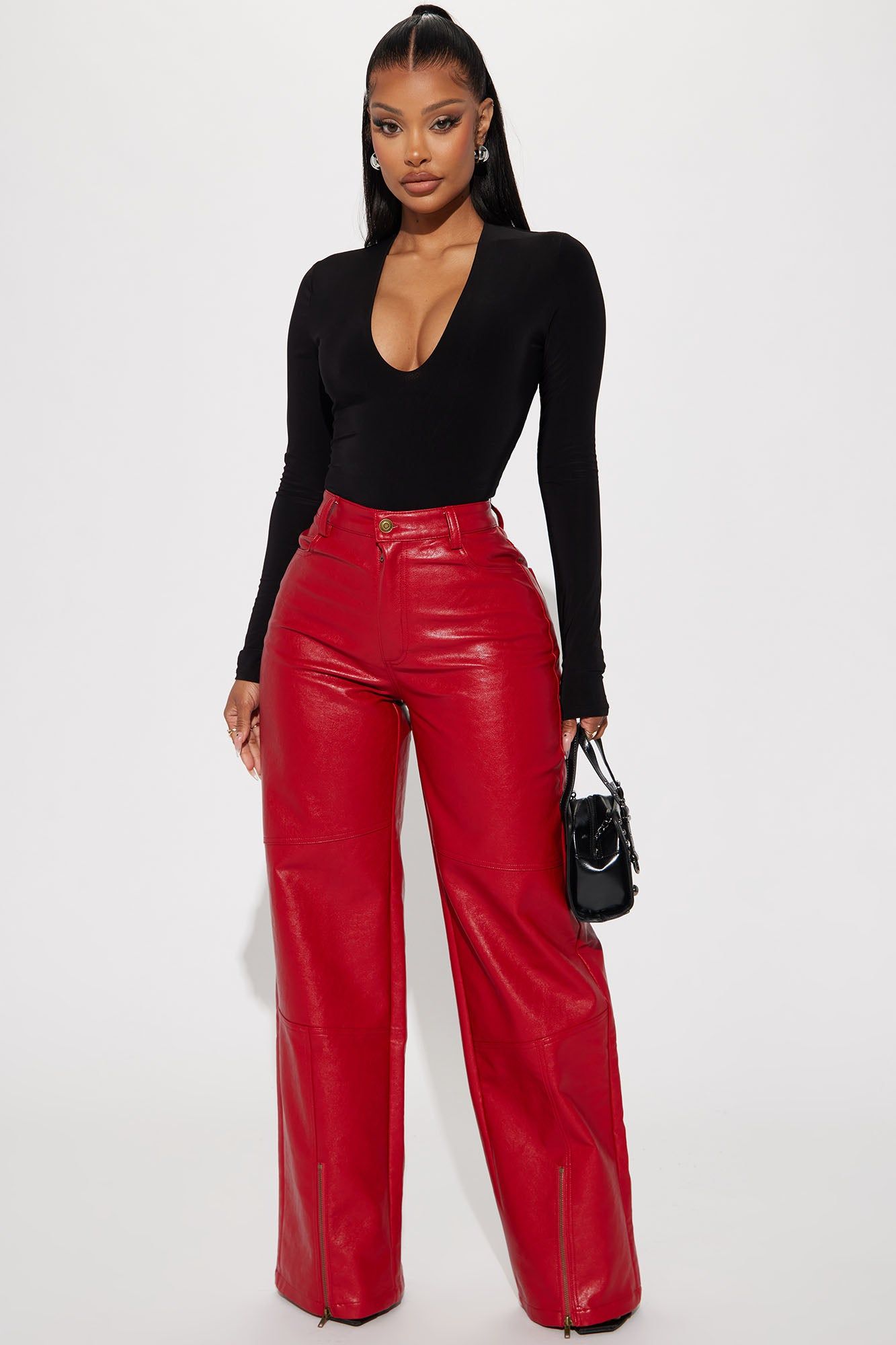 Hot N' Spicy Faux Leather Pant - Red sold by Fashion Nova