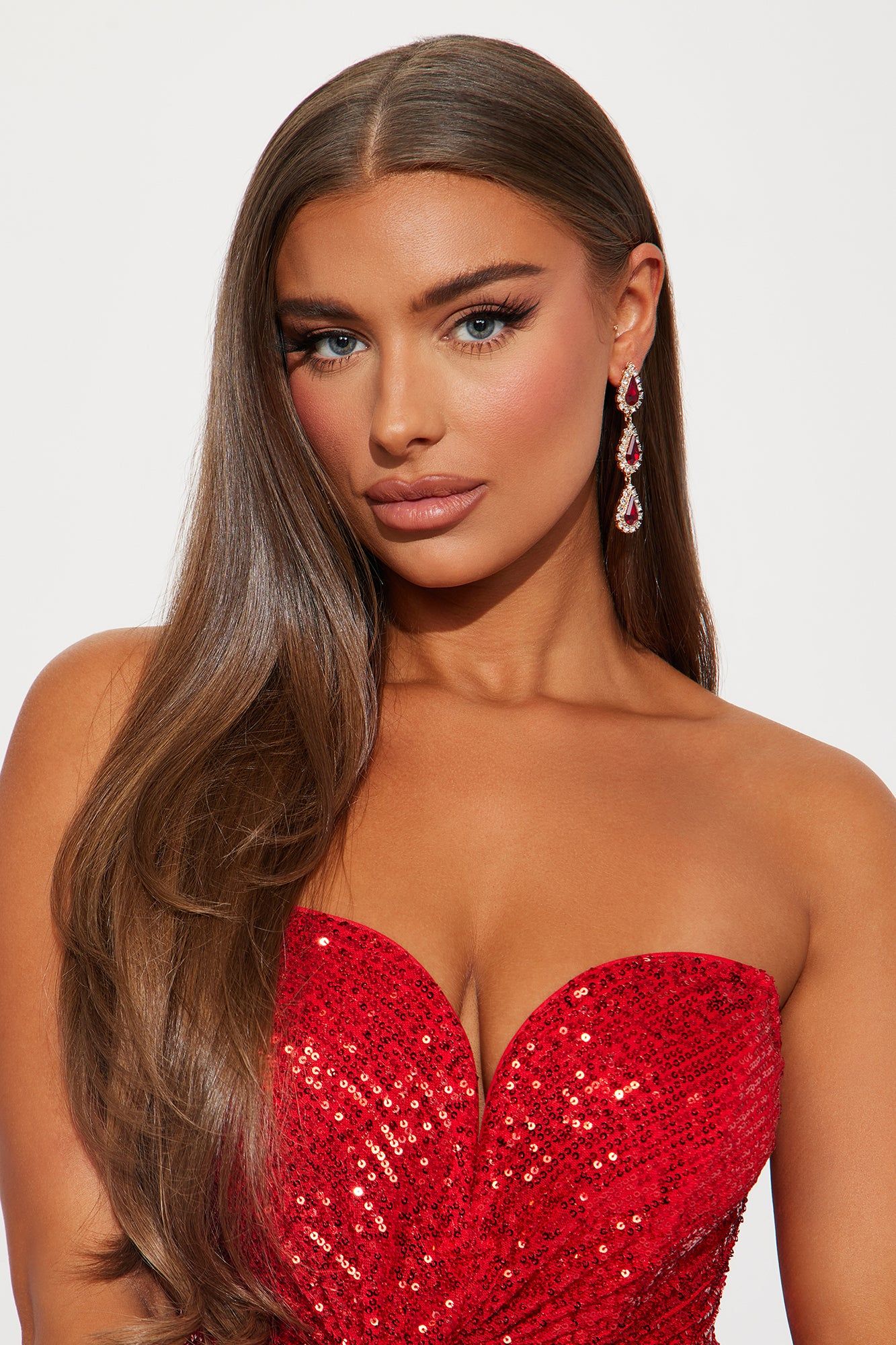 Pretty To See Drop Earrings - Gold/Red sold by Fashion Nova product image thumbnail 2
