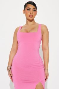Kiss Me Sleeveless Midi Dress - Rose sold by Fashion Nova