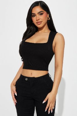 No Filter Needed Ribbed Top - Black sold by Fashion Nova