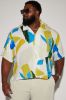 Get Thru Button Up Shirt - Blue/combo sold by Fashion Nova
