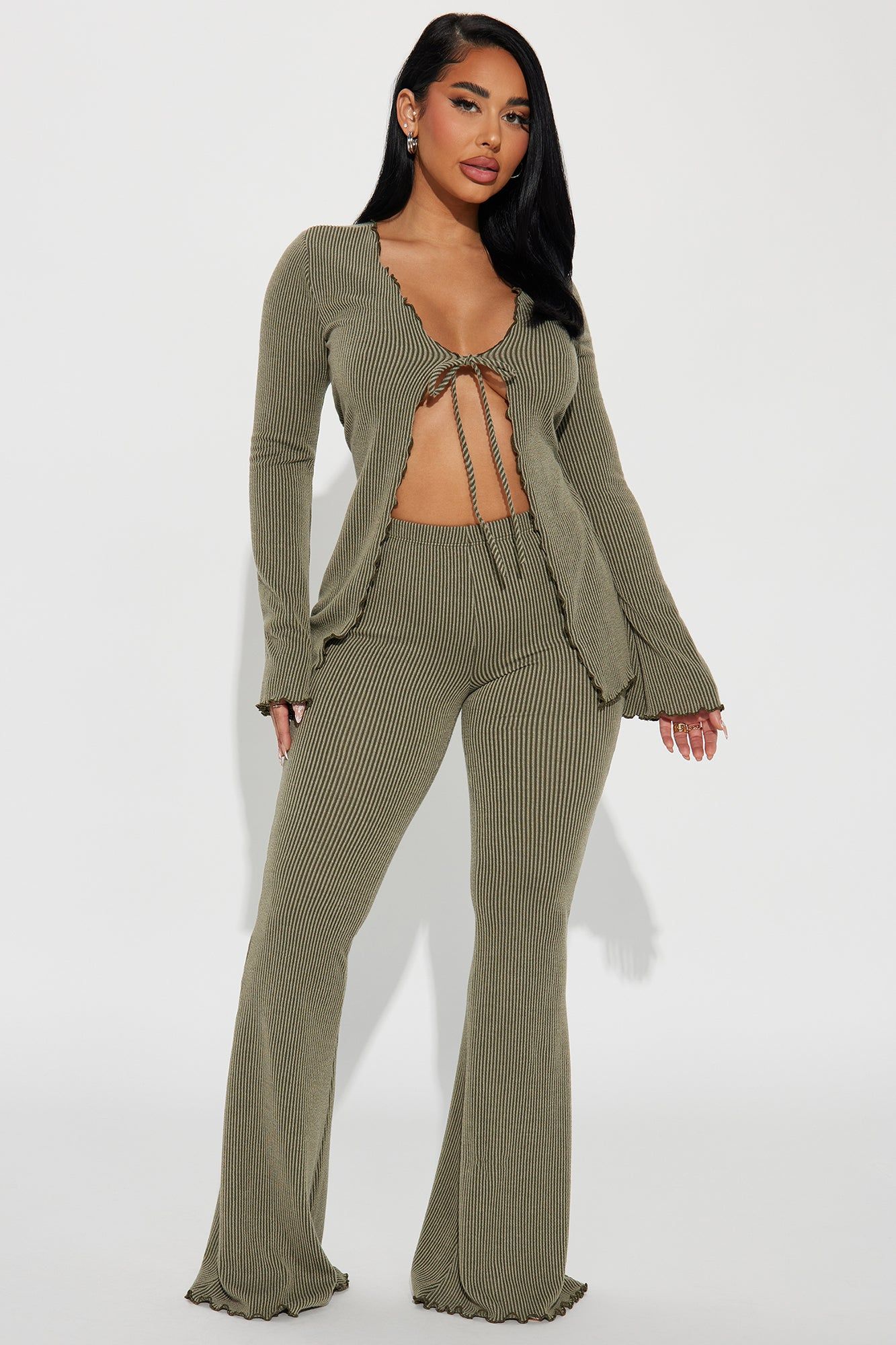 Missing Me Pant Set - Olive sold by Fashion Nova