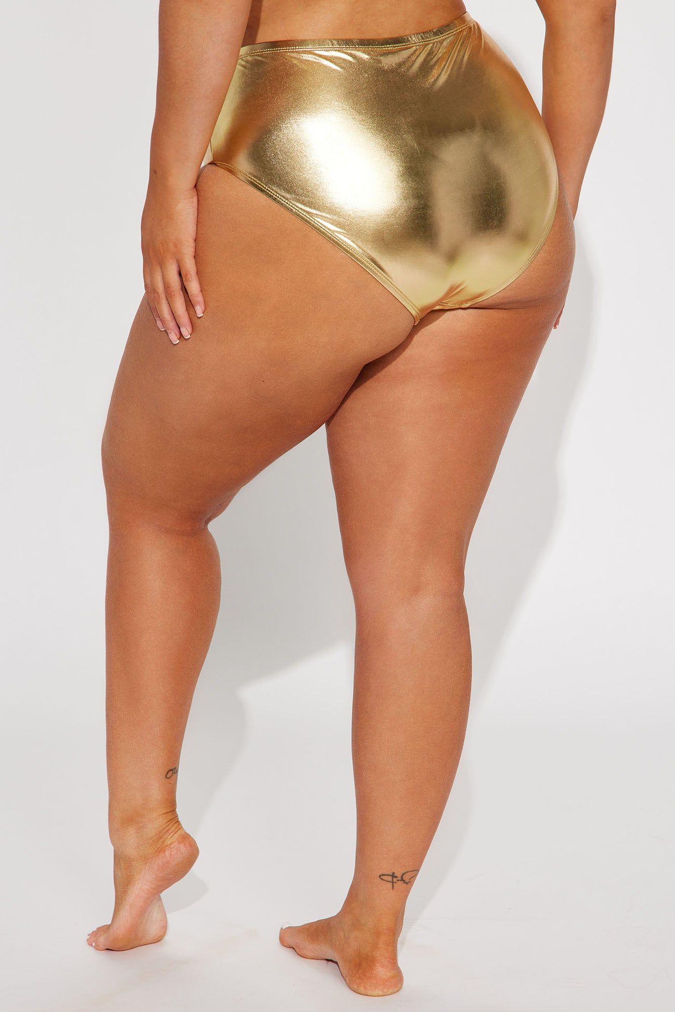 Maui Metallic High Rise Bikini Bottom - Gold sold by Fashion Nova product image thumbnail 8