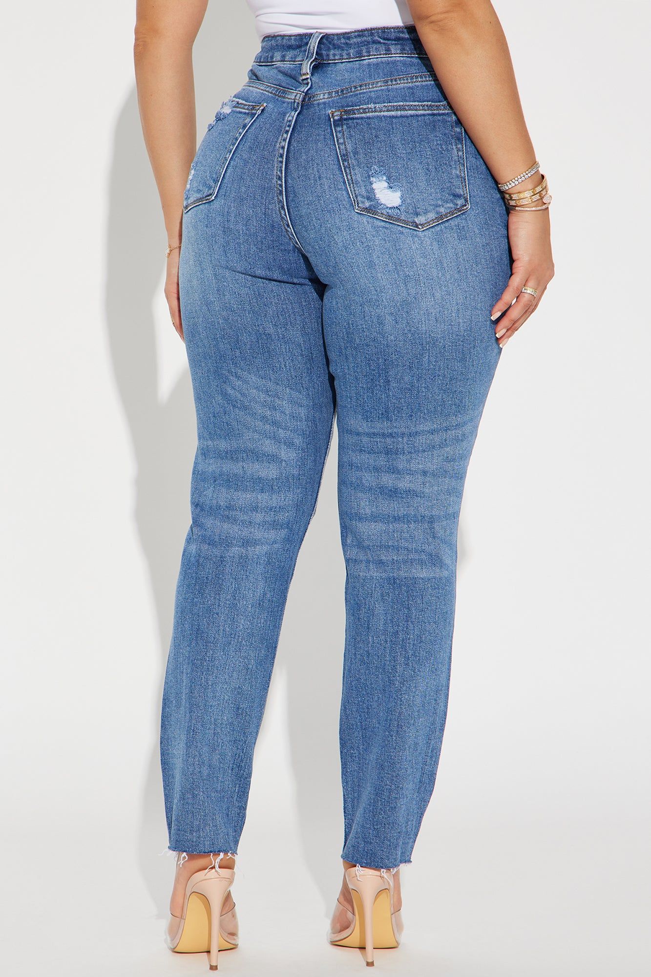 Manifest It Ripped Stretch Straight Leg Jeans - Medium Wash sold by Fashion Nova product image thumbnail 3