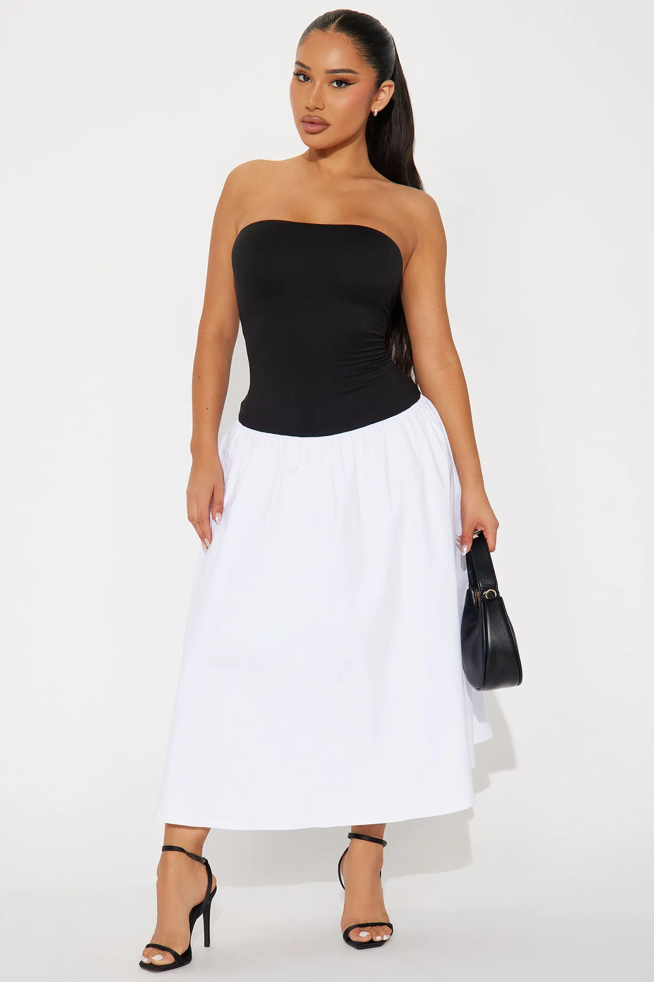 Emorie Strapless Midi Dress - Black/White sold by Fashion Nova product image thumbnail 3