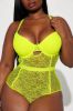 Romantic Affair Lace Teddy - Neon Yellow sold by Fashion Nova