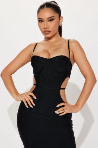 Elia Bandage Midi Dress - Black sold by Fashion Nova