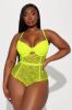 Romantic Affair Lace Teddy - Neon Yellow sold by Fashion Nova