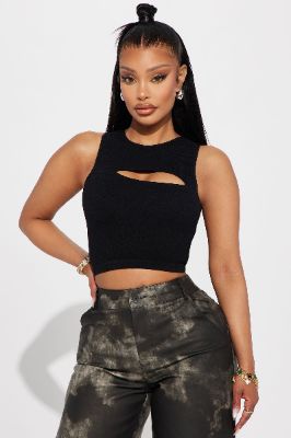 Chacen Cut Out Top - Black sold by Fashion Nova