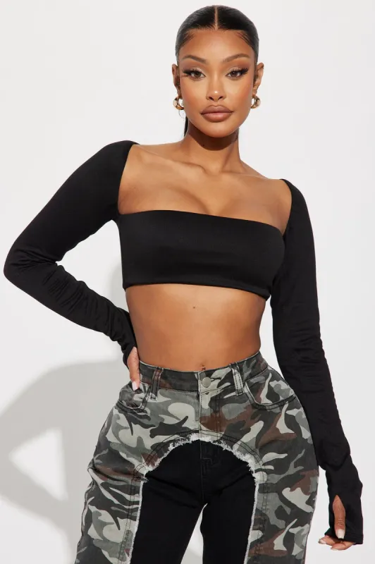 Love Tonight Crop Top - Black sold by Fashion Nova