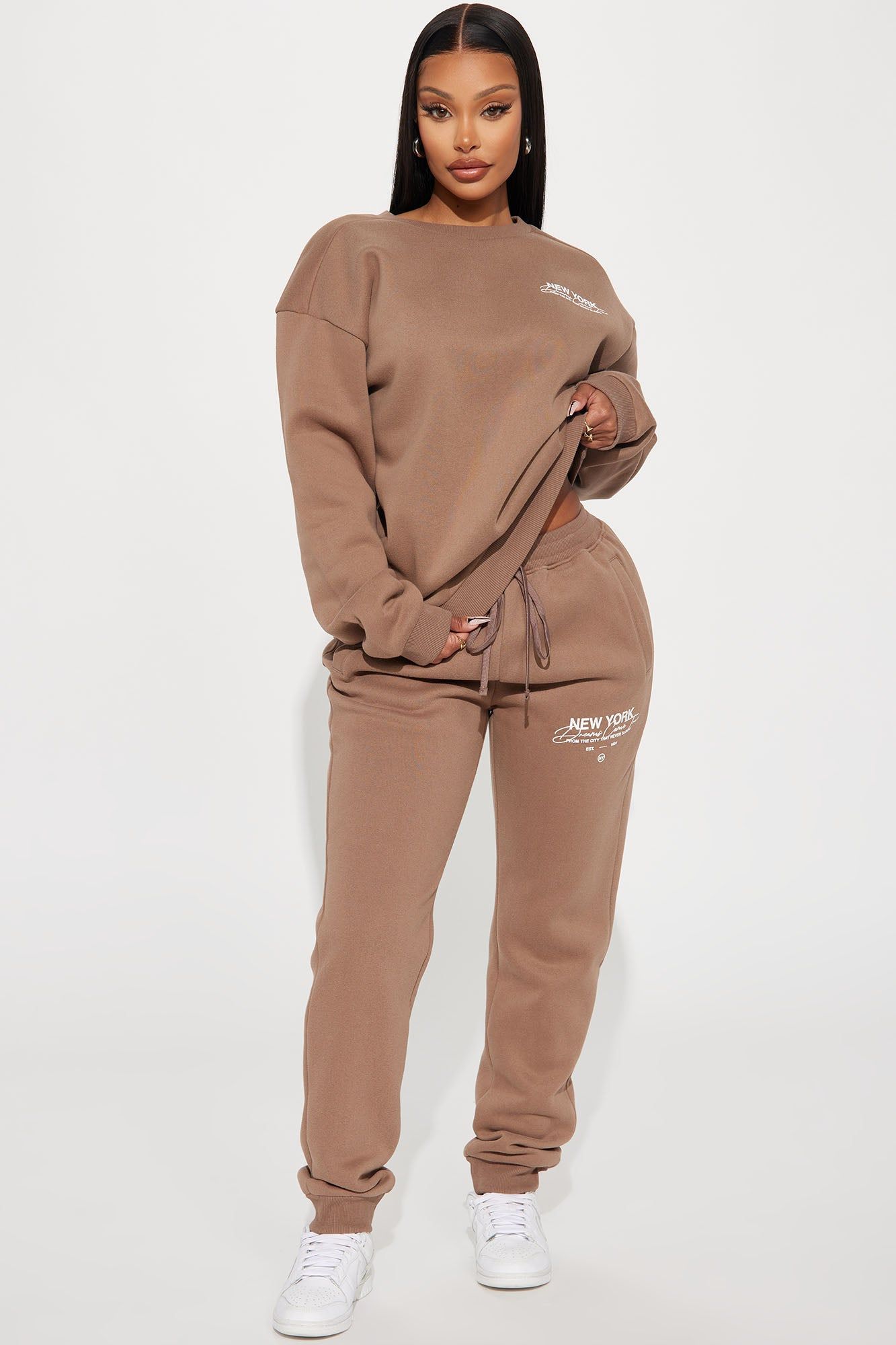 Dreams Come True In New York Jogger - Brown sold by Fashion Nova