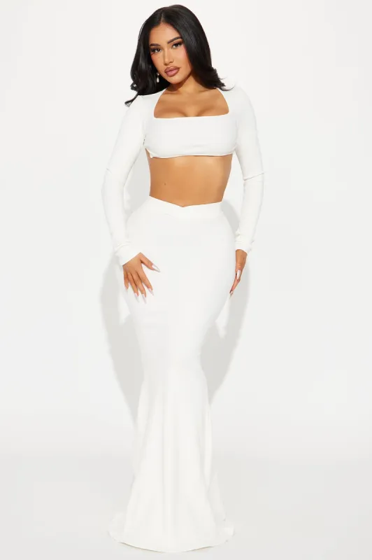 Brittany Snatched Skirt Set - Off White sold by Fashion Nova