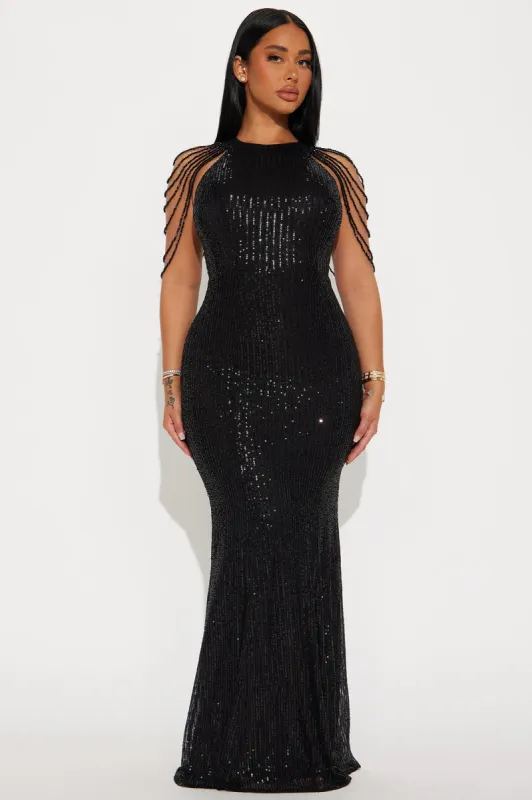 Diana Embellished Sequin Gown - Black sold by Fashion Nova