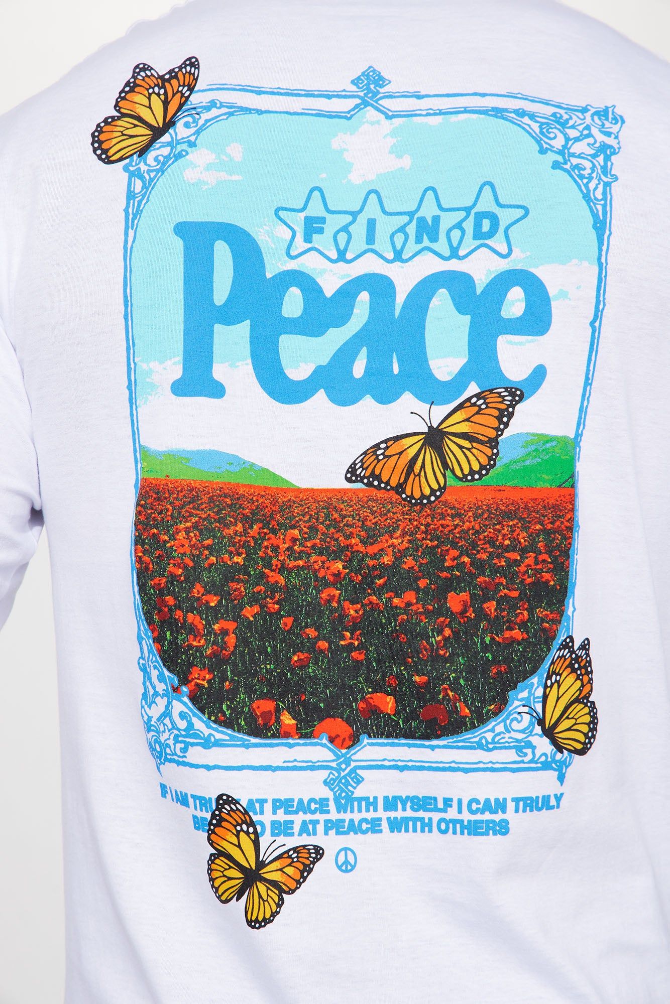 Find Peace Long Sleeve Tee - White sold by Fashion Nova product image thumbnail 7