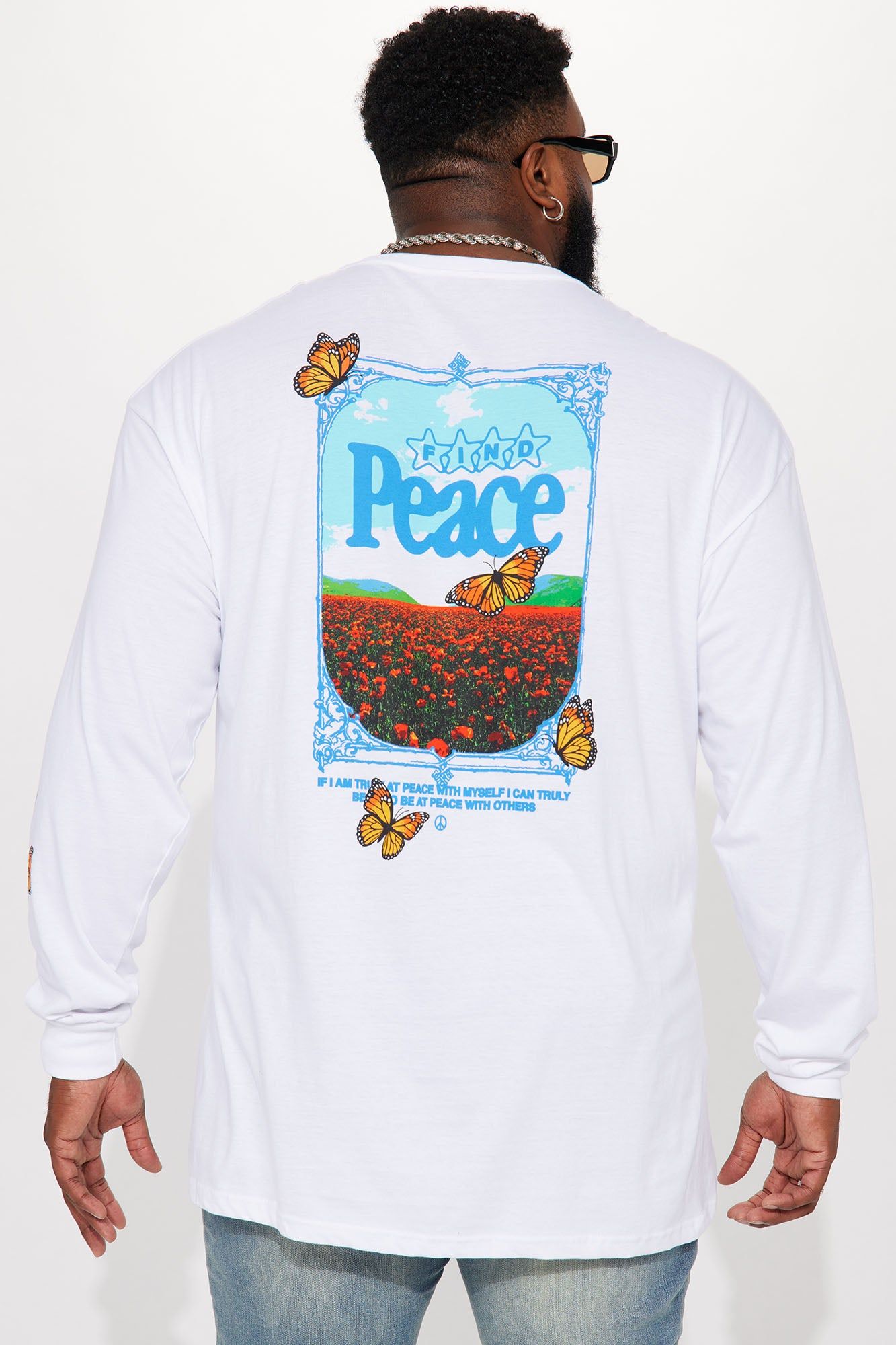 Find Peace Long Sleeve Tee - White sold by Fashion Nova product image thumbnail 2