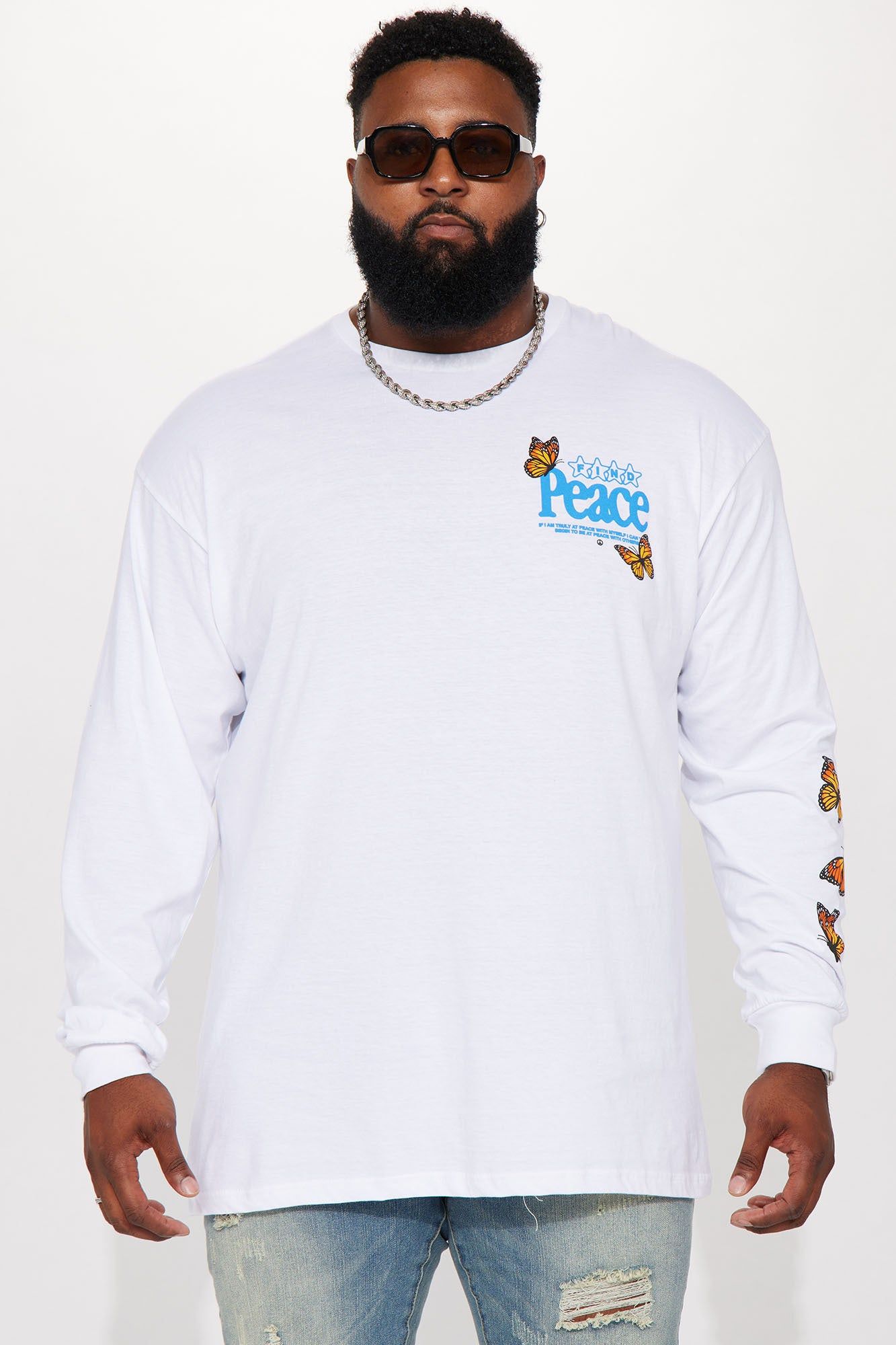 Find Peace Long Sleeve Tee - White sold by Fashion Nova product image thumbnail 9