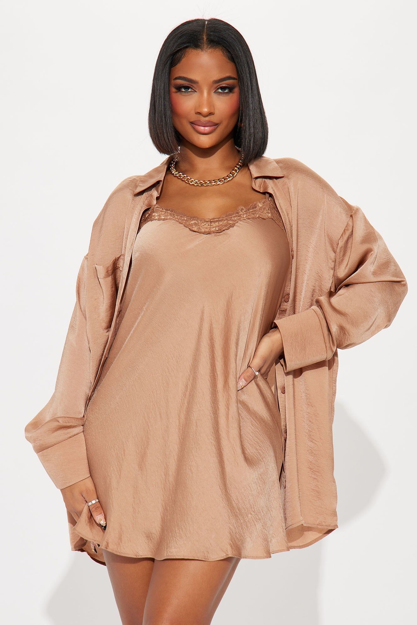 Kyla Mini Dress Set - Mocha sold by Fashion Nova product image thumbnail 3